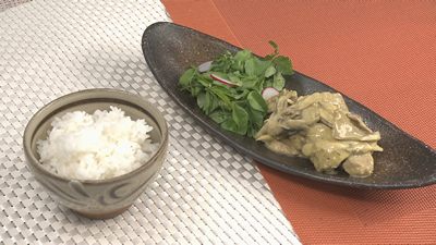 「豚フィレと舞茸のカレークリーム」 midori250705-3